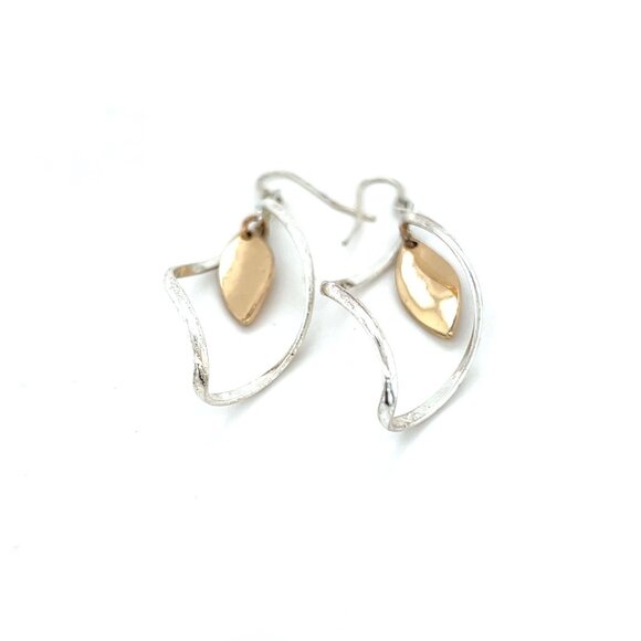 Silver/Gold Dangle Earrings - Picture 2 of 5